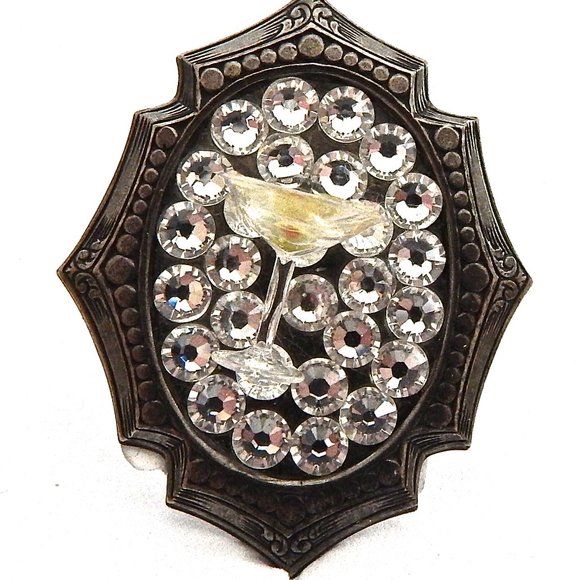 OLIVE MARTINI CRYSTAL SWAROVSKI RHINESTONE RING